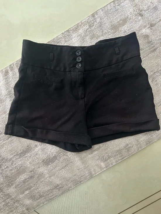 Black High-Waist Women's Dress Shorts - Picture 5 of 14